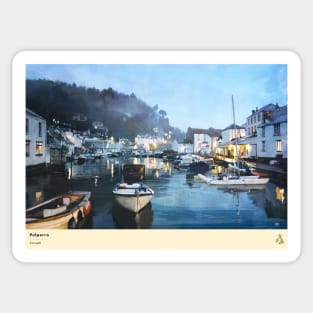 Polperro, Cornwall, Travel poster (Landscape) Sticker